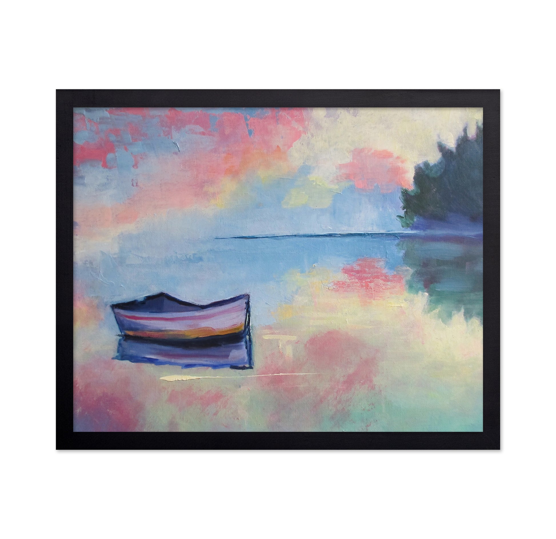 Serene Boat Reflection