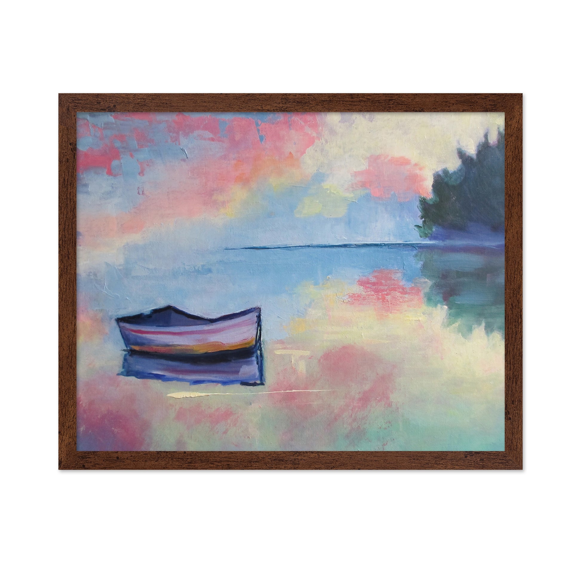 Serene Boat Reflection