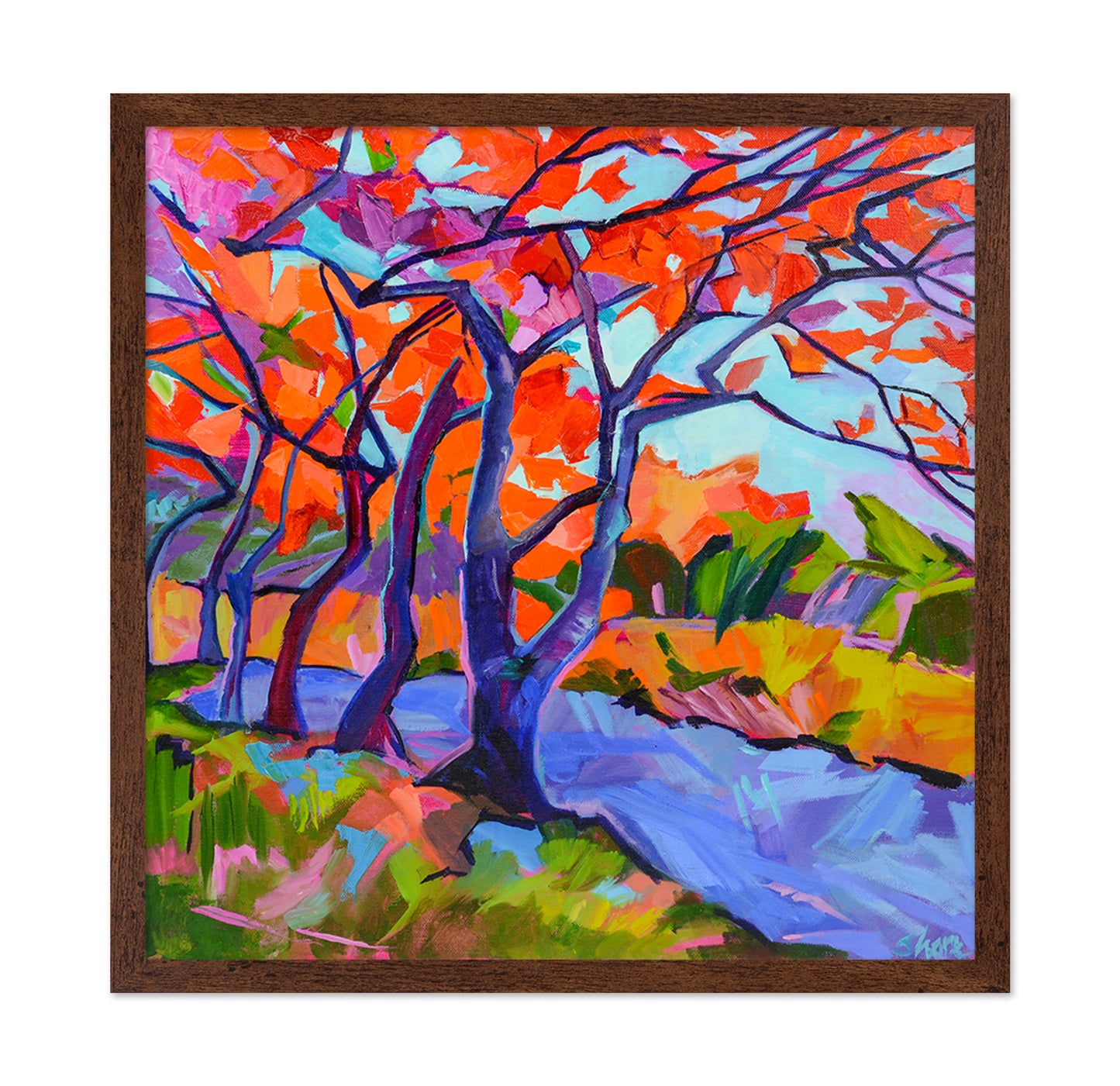 Autumn River Trees