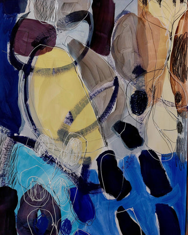Abstract Blue Yellow Shapes