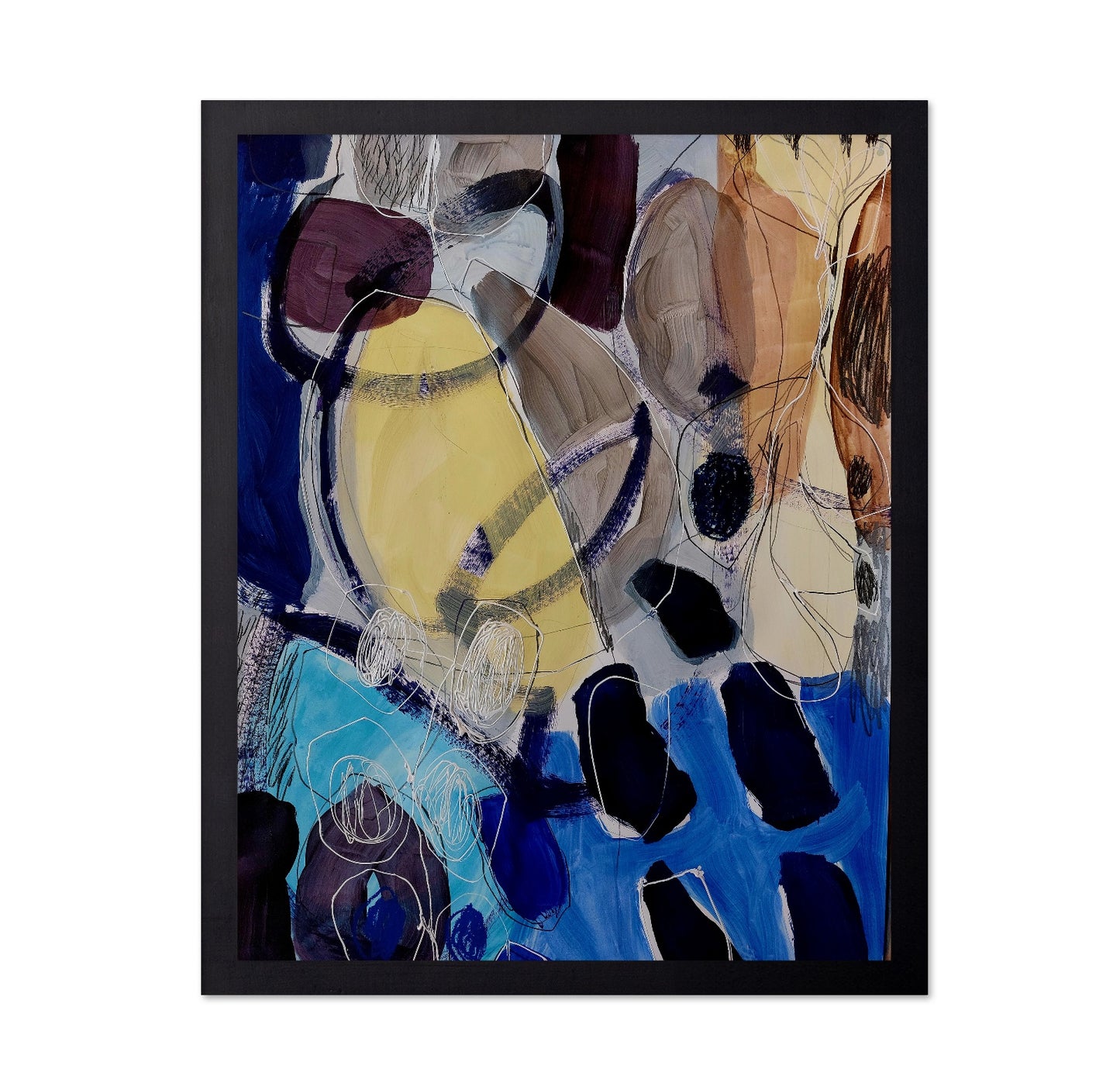 Abstract Blue Yellow Shapes