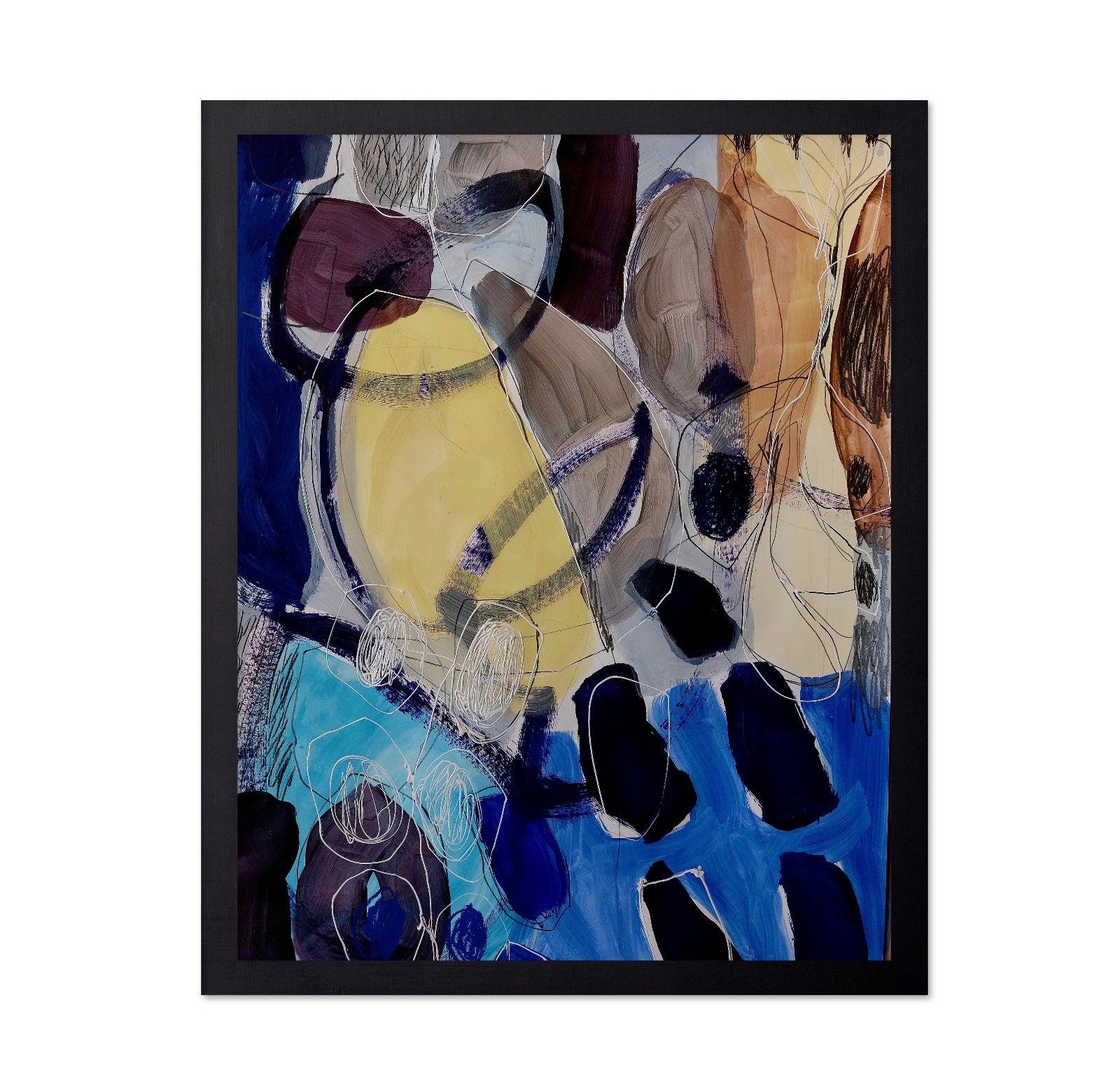 Abstract Blue Yellow Shapes
