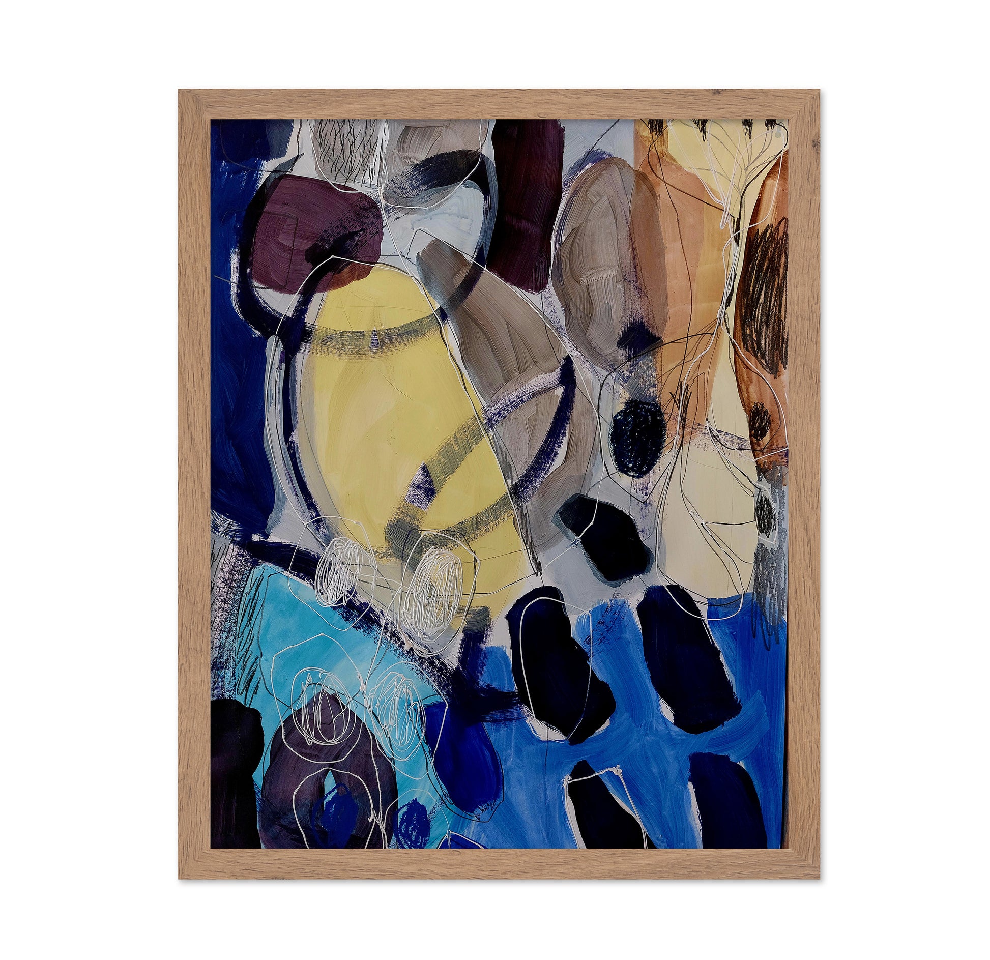 Abstract Blue Yellow Shapes