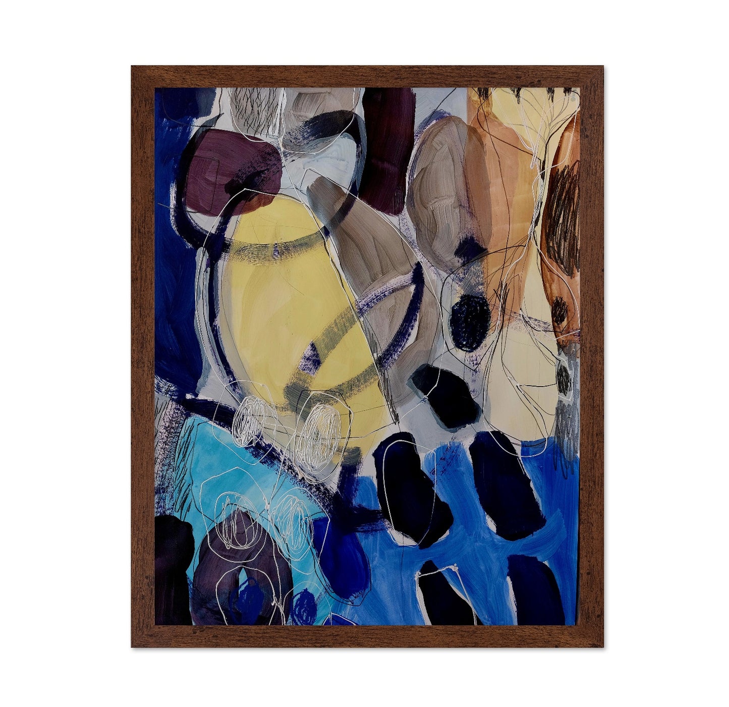 Abstract Blue Yellow Shapes