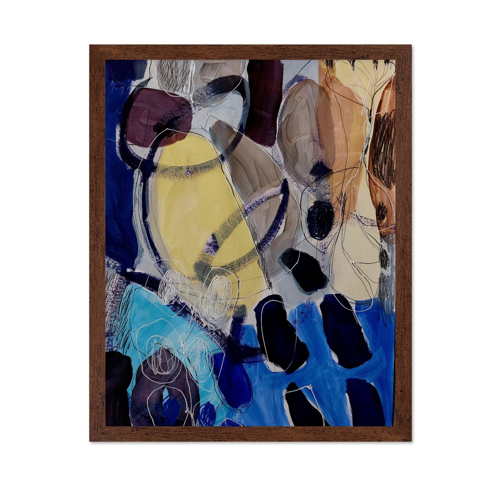 Abstract Blue Yellow Shapes