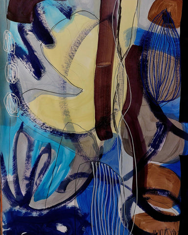 Abstract Blue Curved Forms