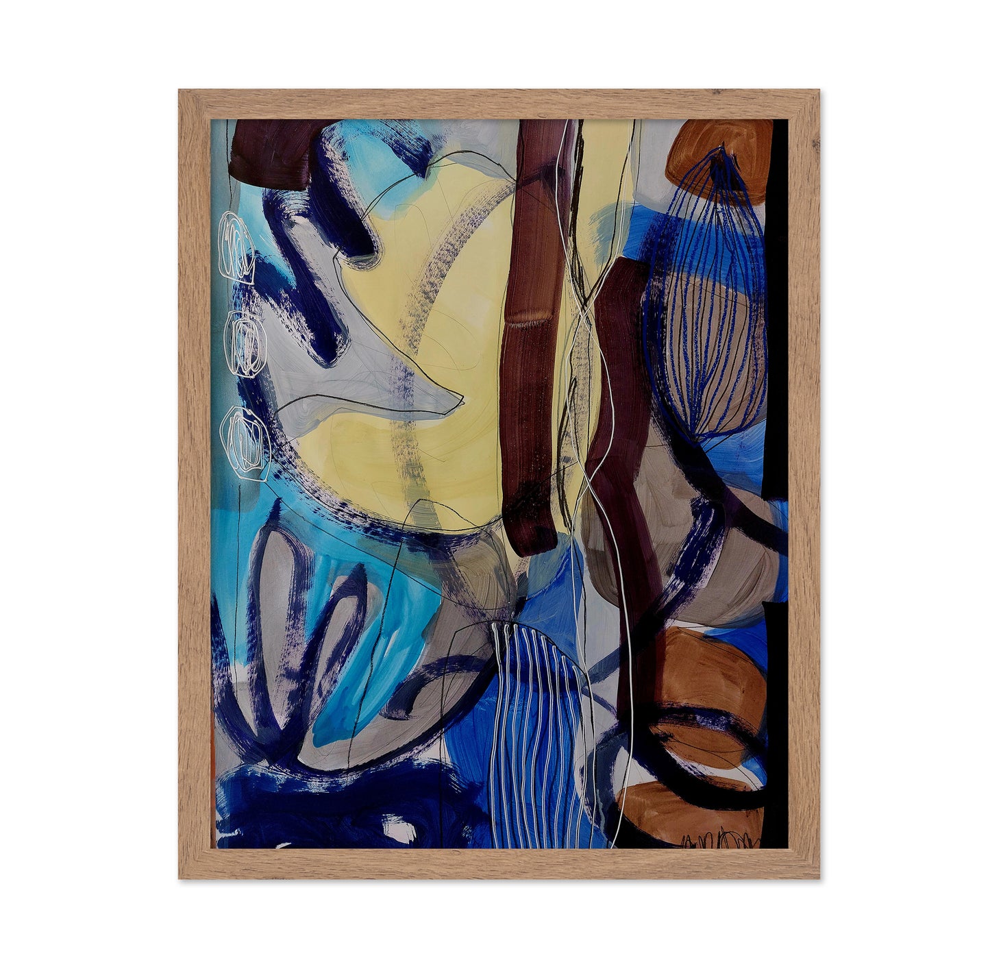 Abstract Blue Curved Forms