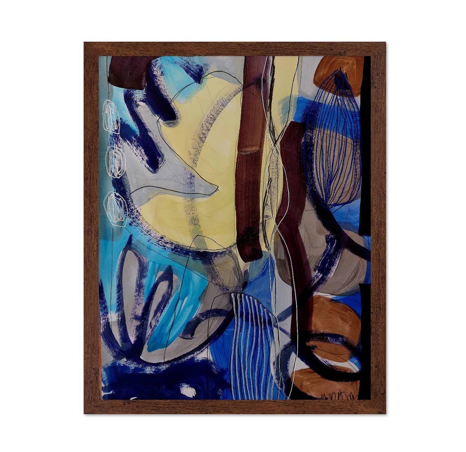 Abstract Blue Curved Forms
