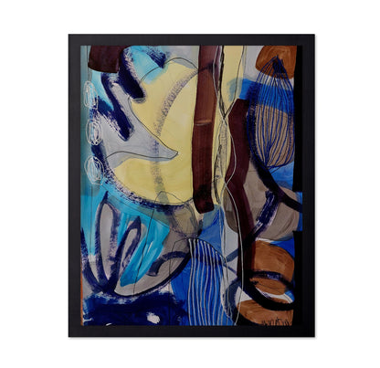 Abstract Blue Curved Forms