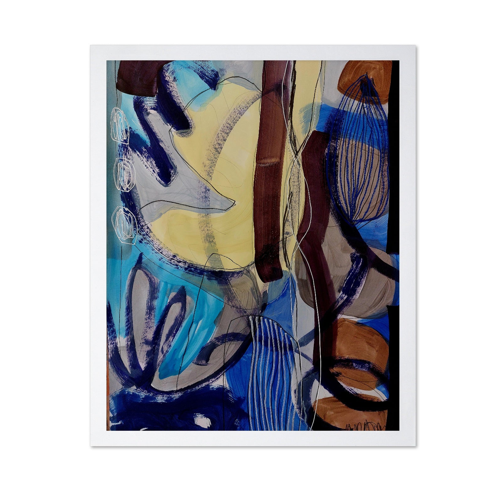 Abstract Blue Curved Forms