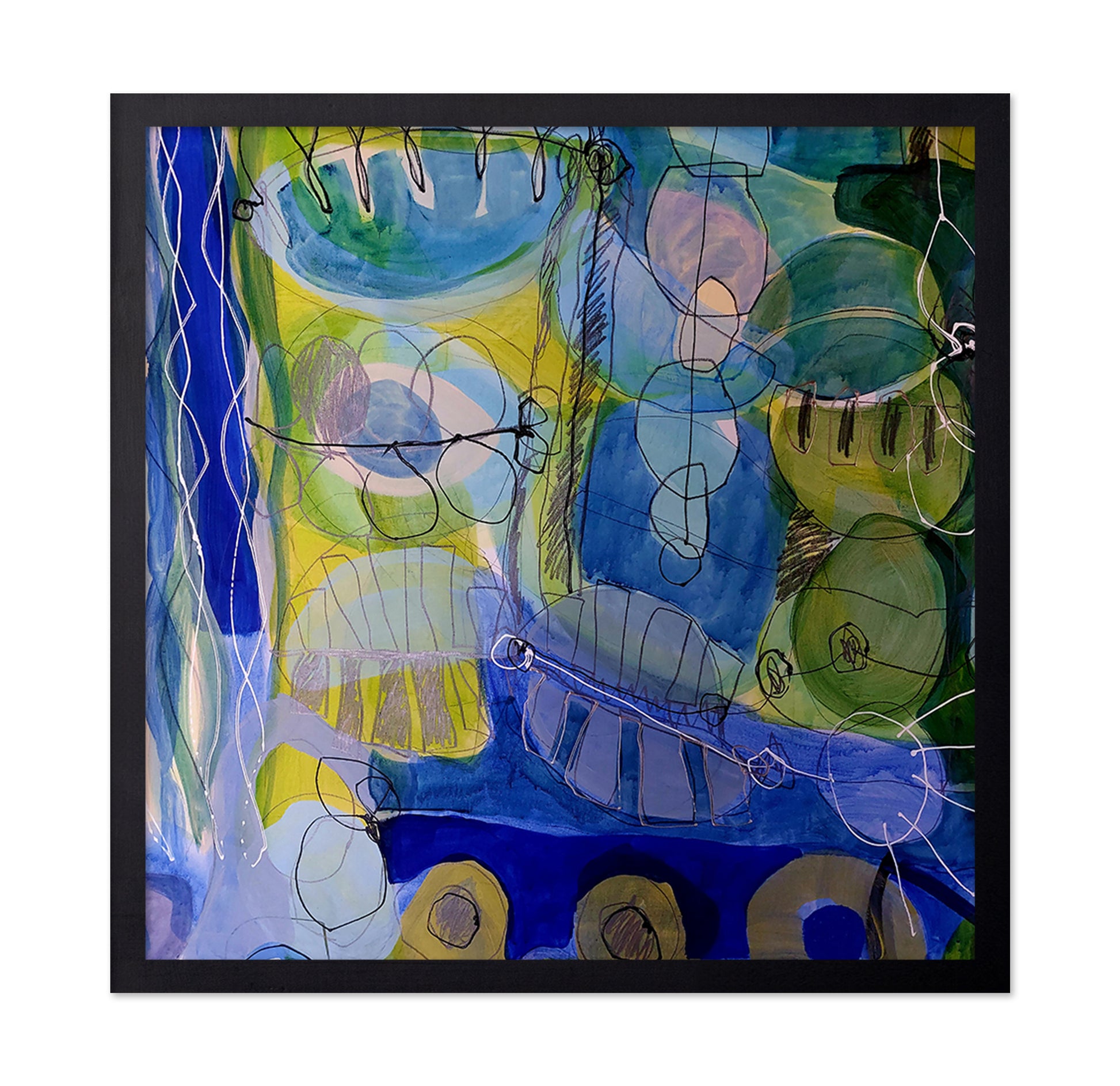 Blue Green Abstract Flow No1