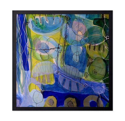 Blue Green Abstract Flow No1