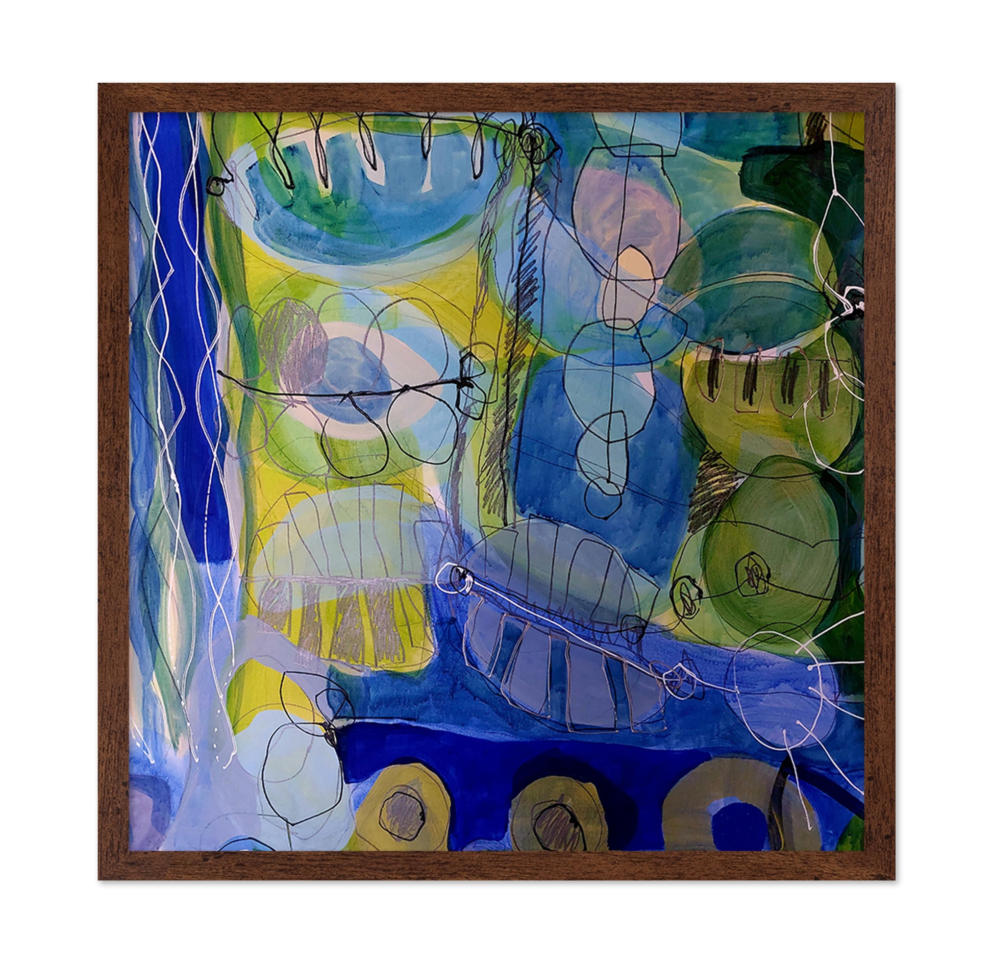 Blue Green Abstract Flow No1
