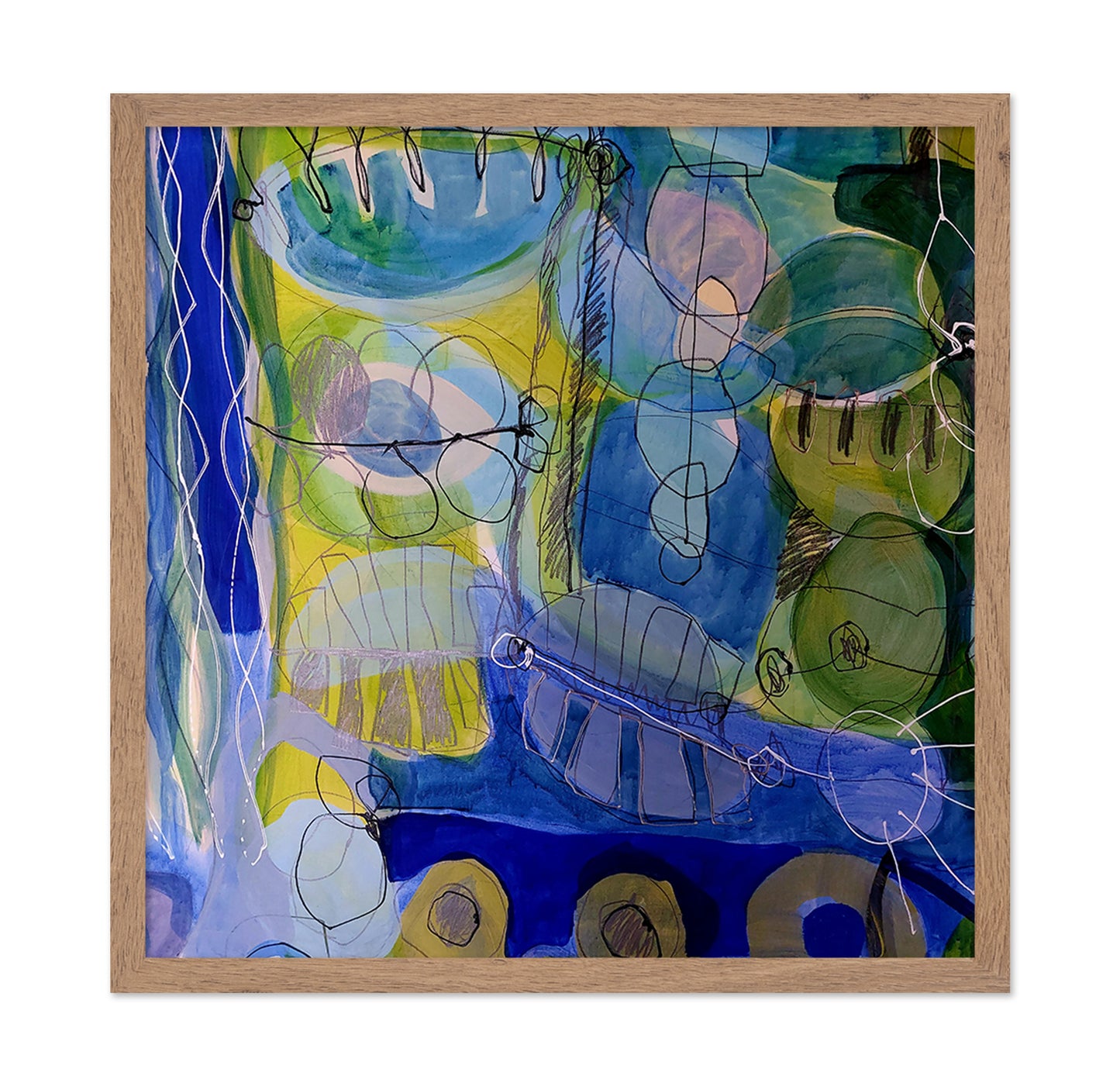 Blue Green Abstract Flow No1