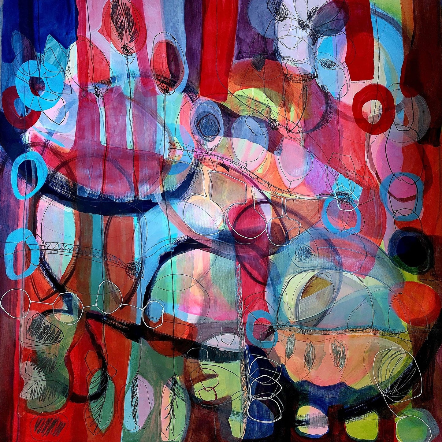 Vibrant Rain Abstraction