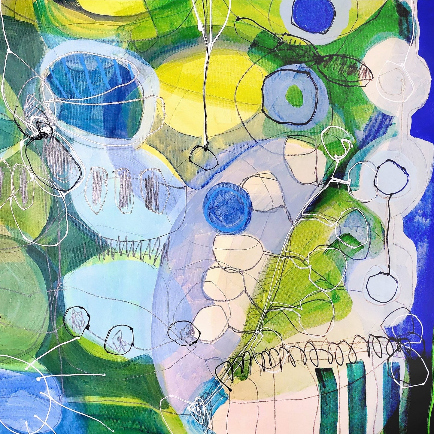 Blue Green Abstract Flow No2