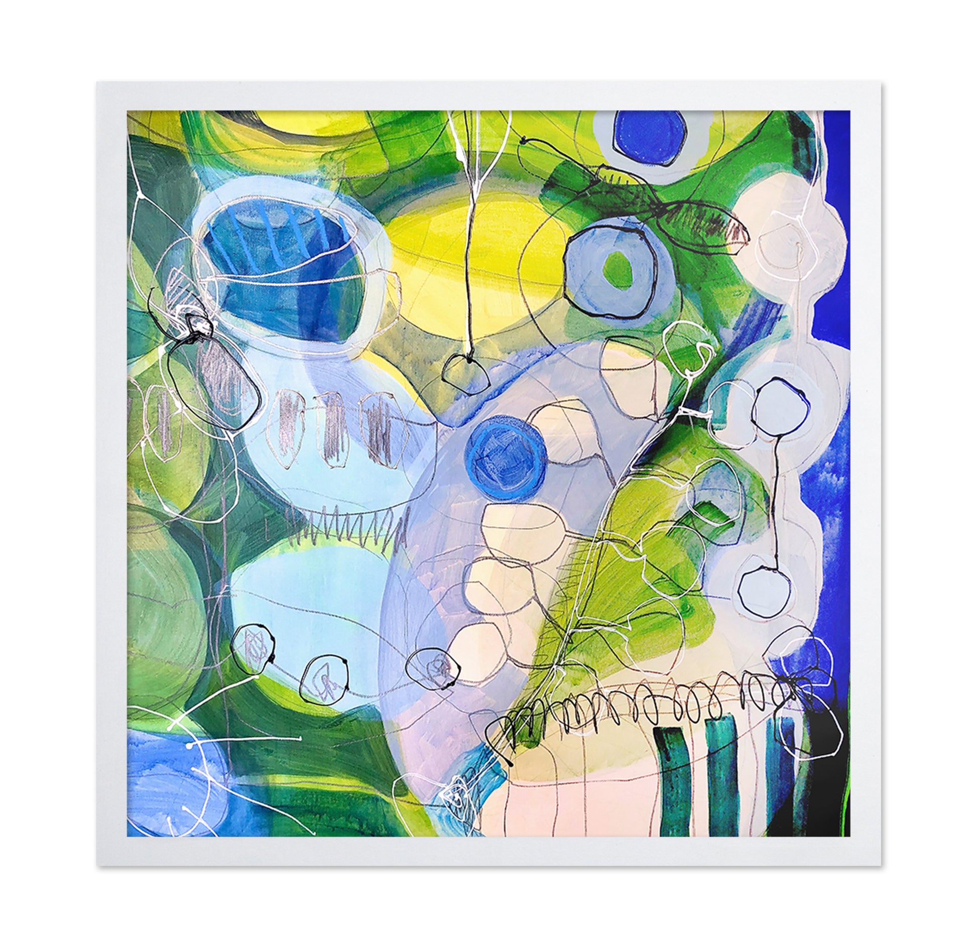 Blue Green Abstract Flow No2