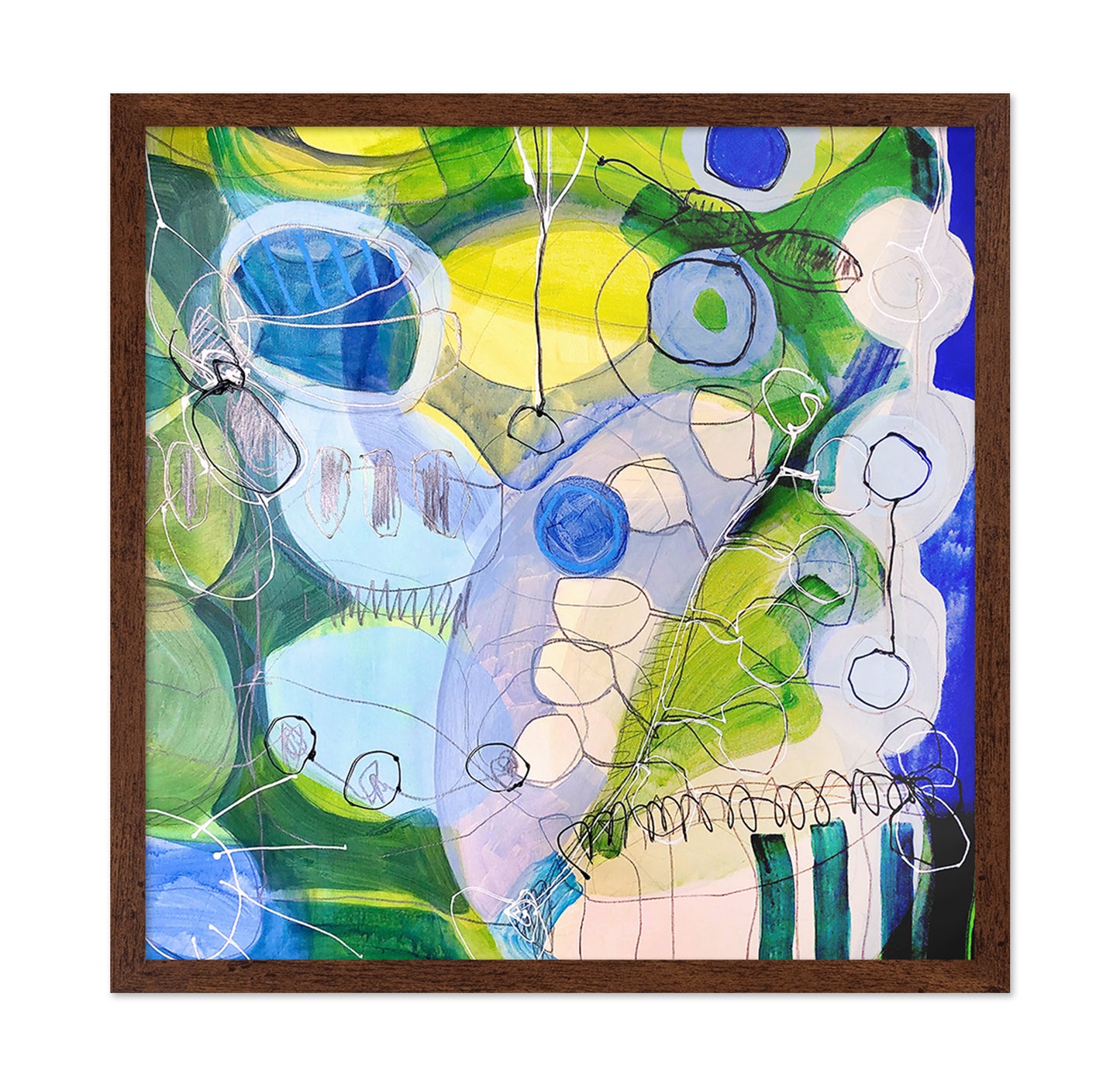 Blue Green Abstract Flow No2