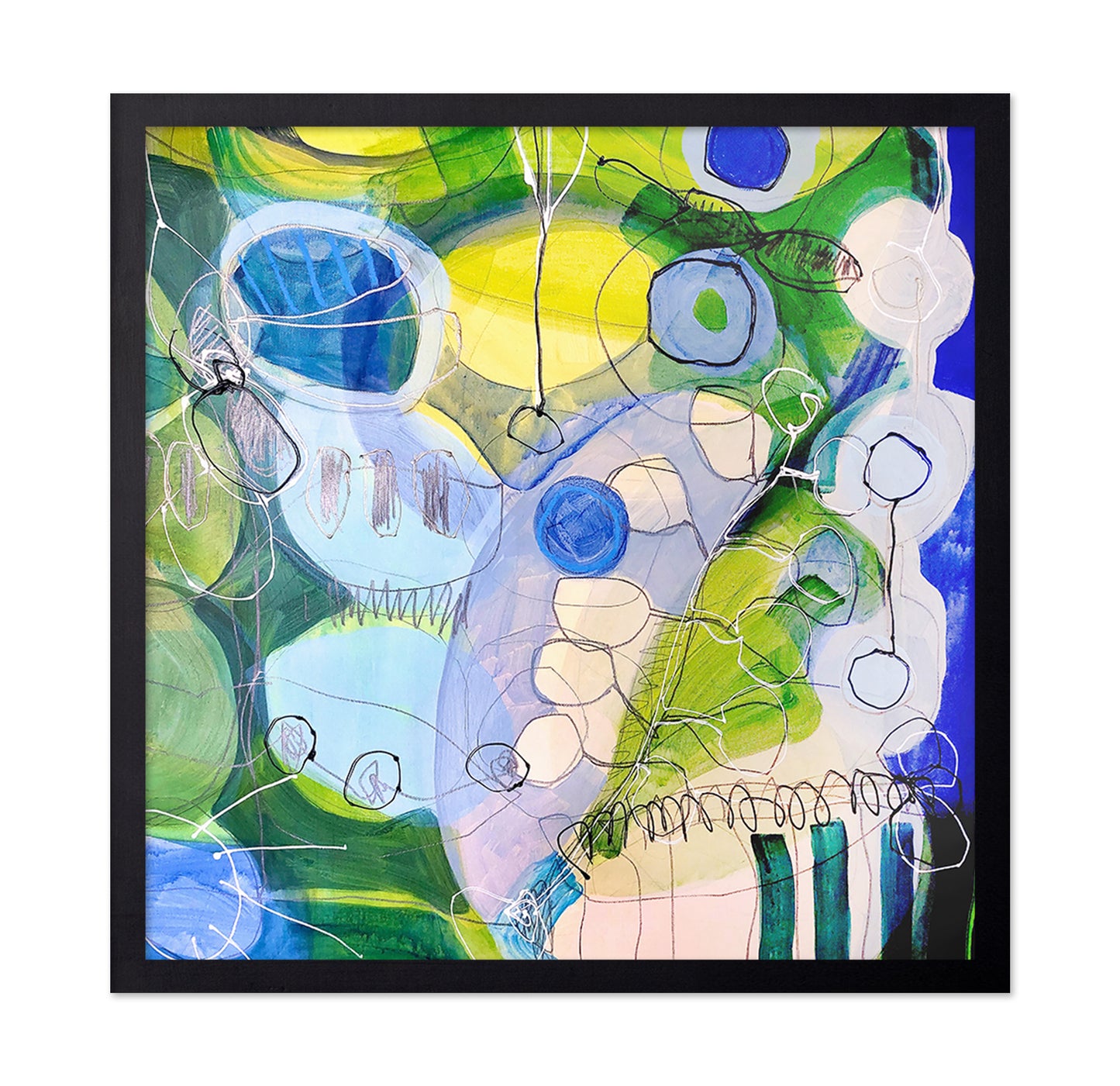 Blue Green Abstract Flow No2