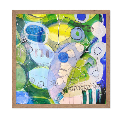 Blue Green Abstract Flow No2