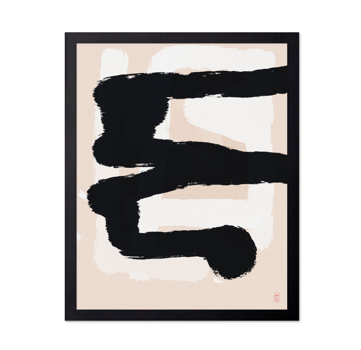 Bold Black Brush Strokes