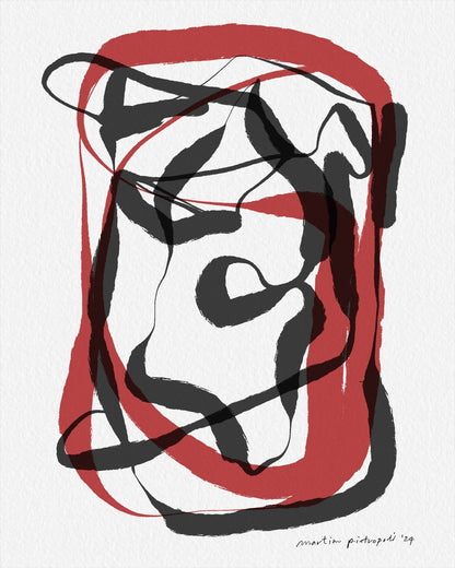 Flowing Red Black Lines