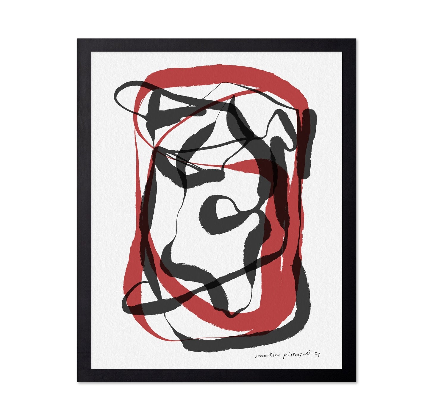 Flowing Red Black Lines