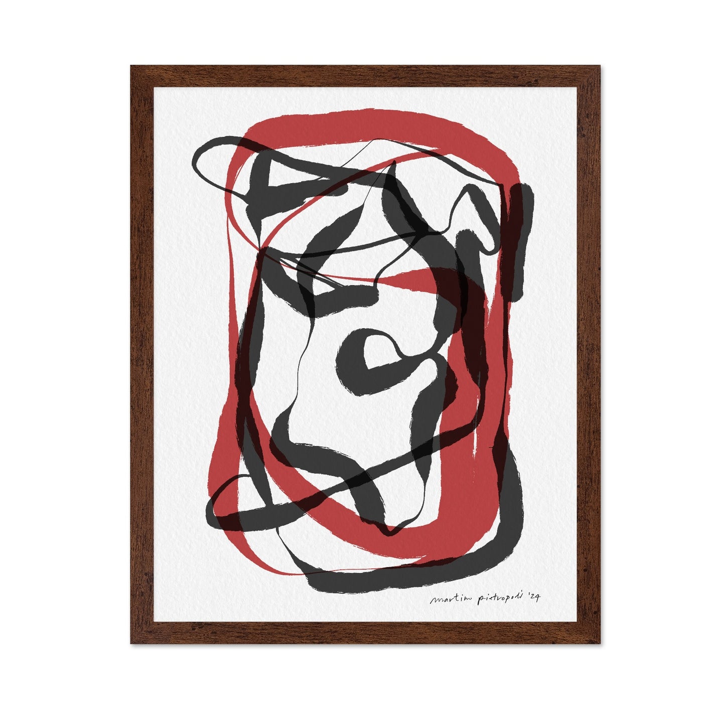 Flowing Red Black Lines