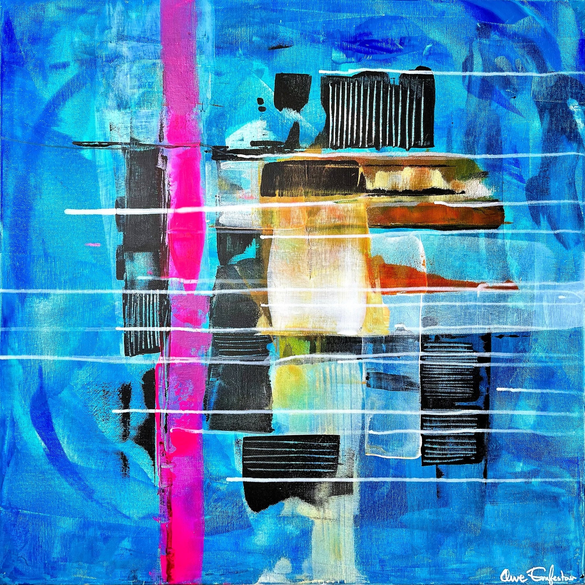 Blue Grid Abstract