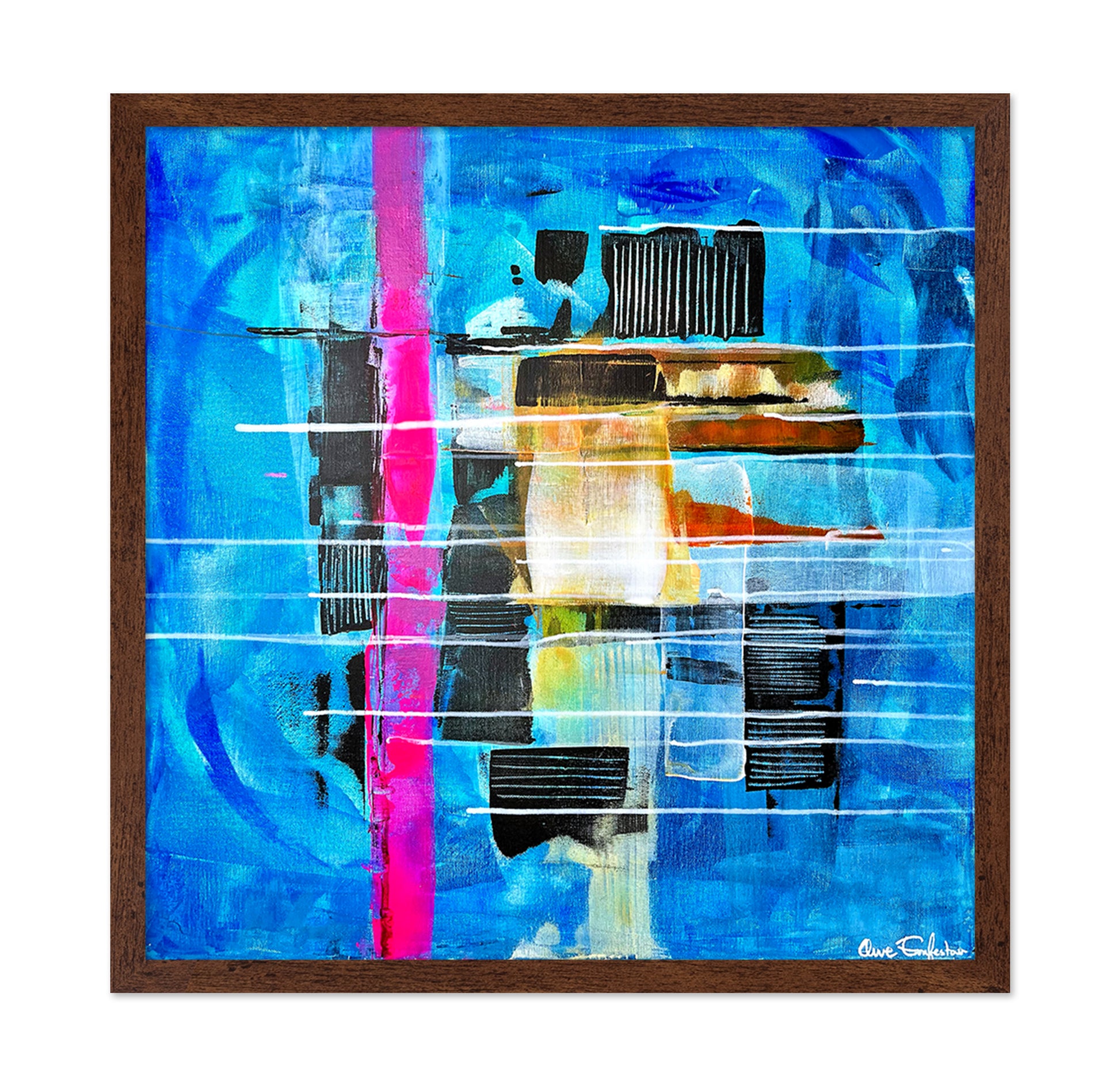 Blue Grid Abstract