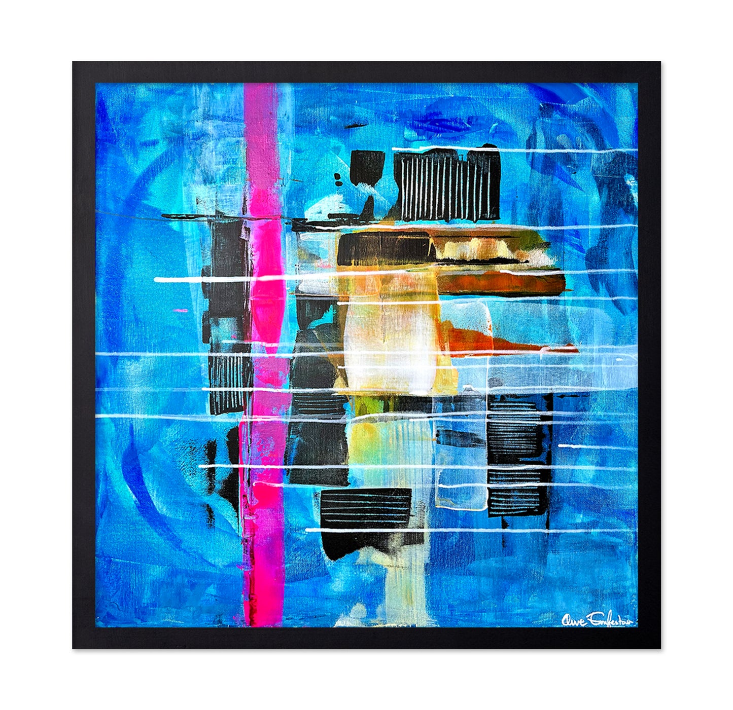 Blue Grid Abstract