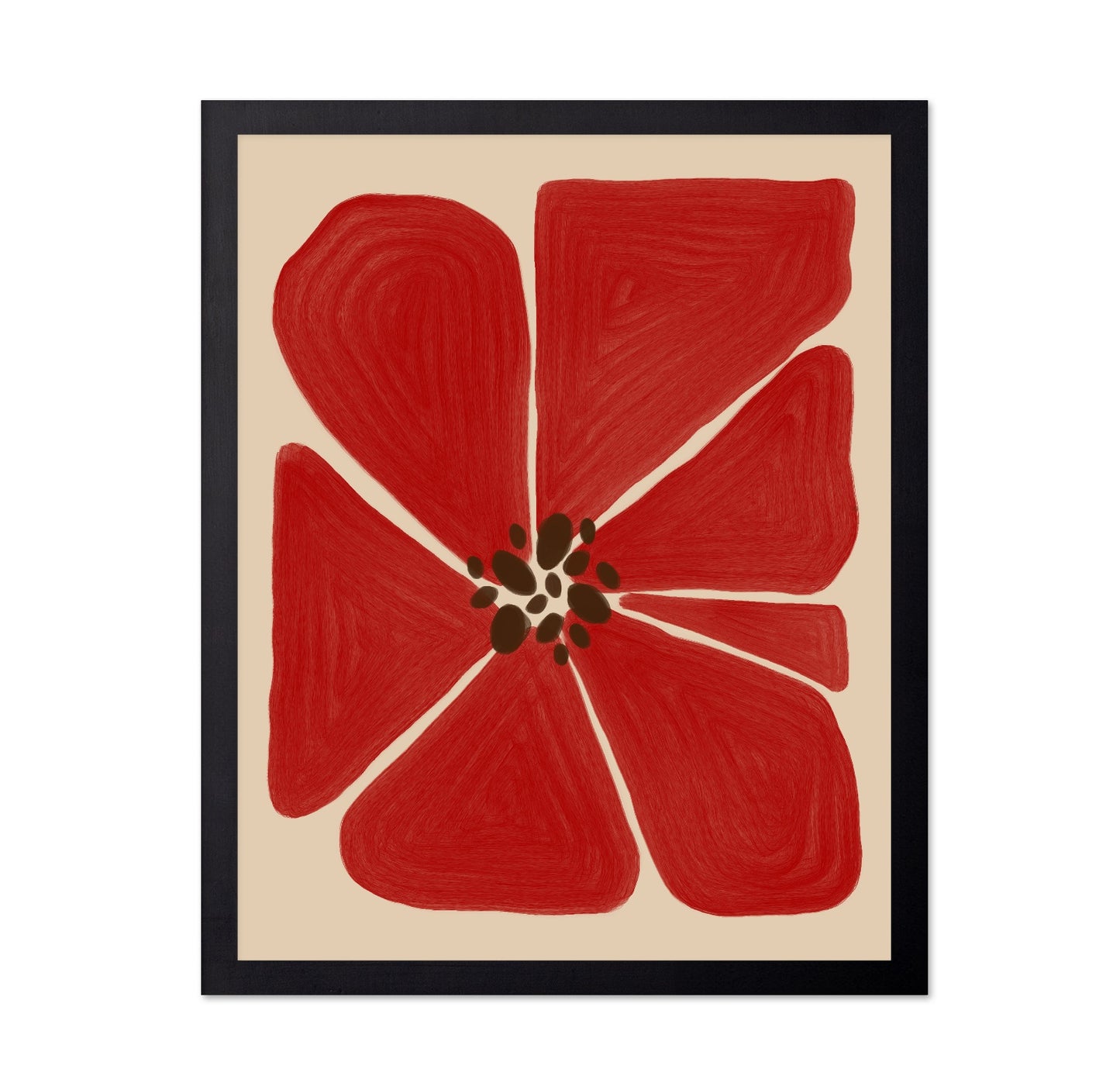 Bold Red Floral Shape