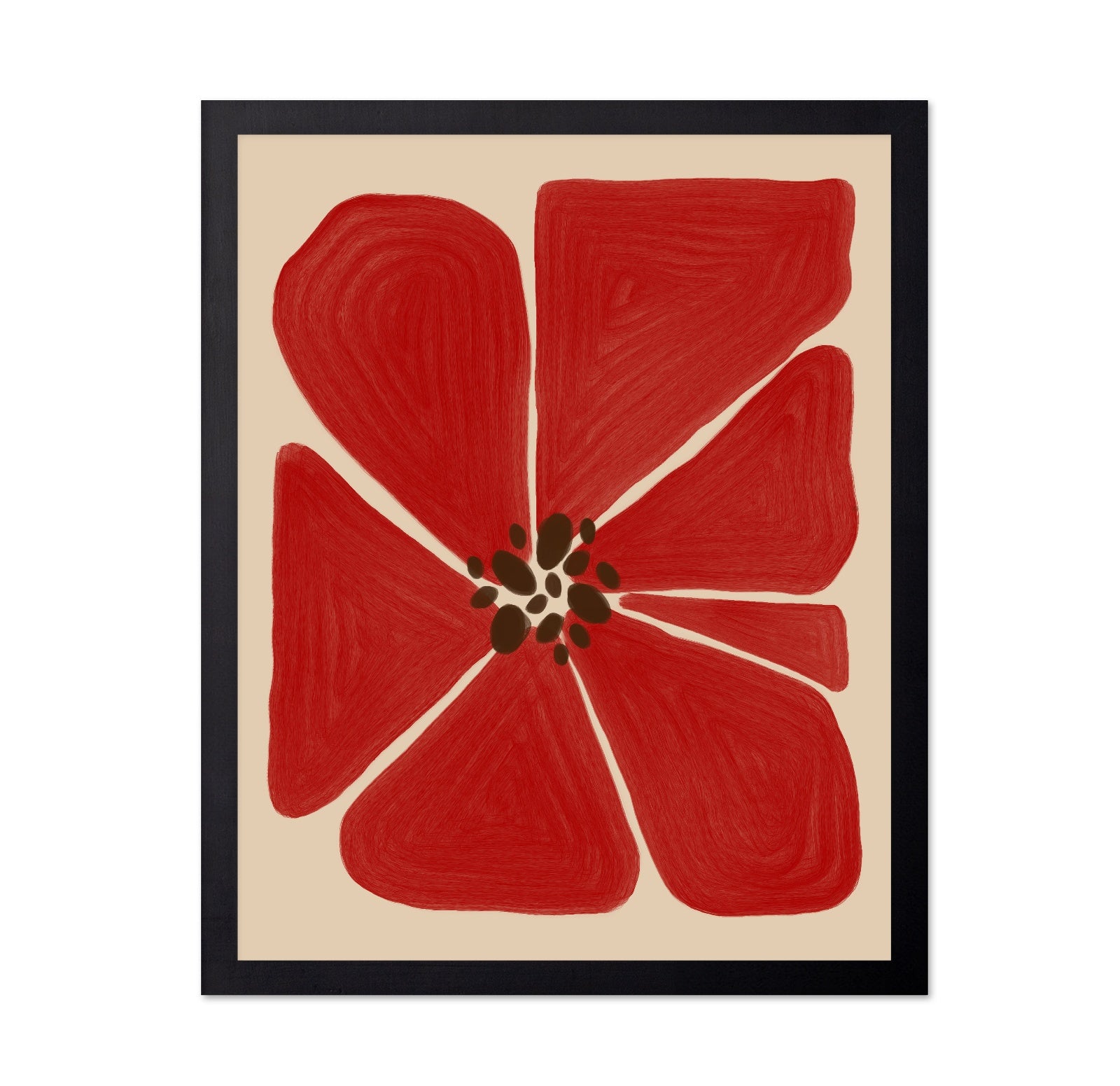 Bold Red Floral Shape