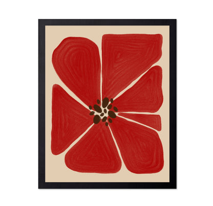 Bold Red Floral Shape