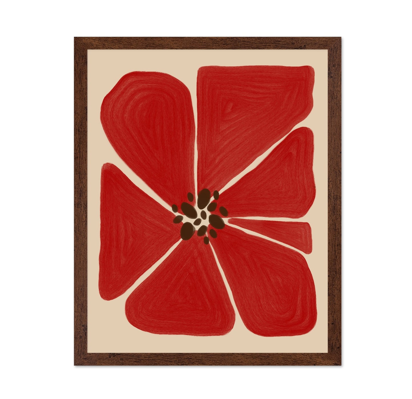 Bold Red Floral Shape