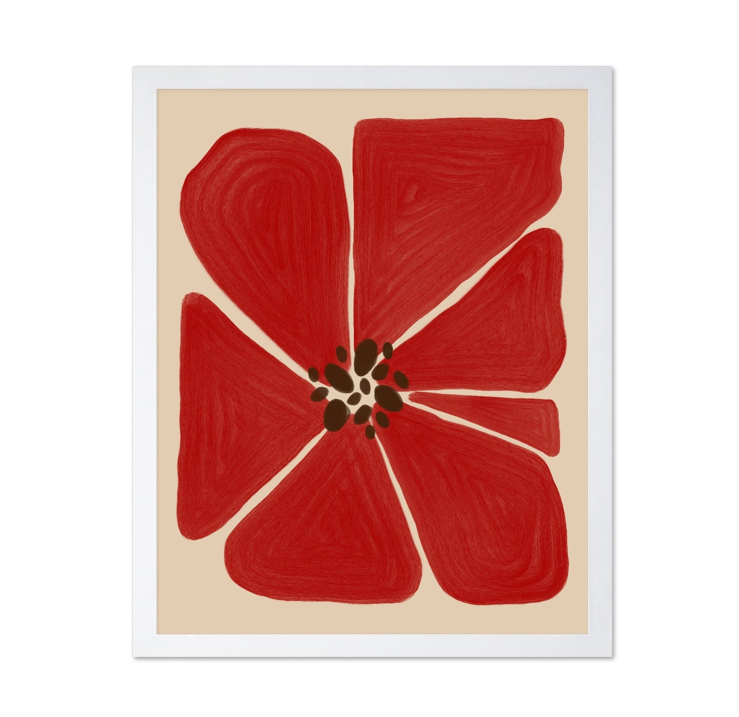 Bold Red Floral Shape