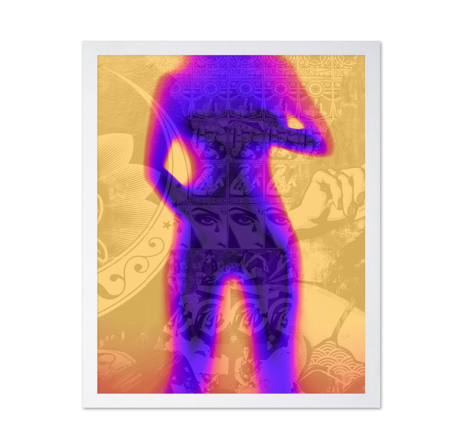 Neon Collage Figure