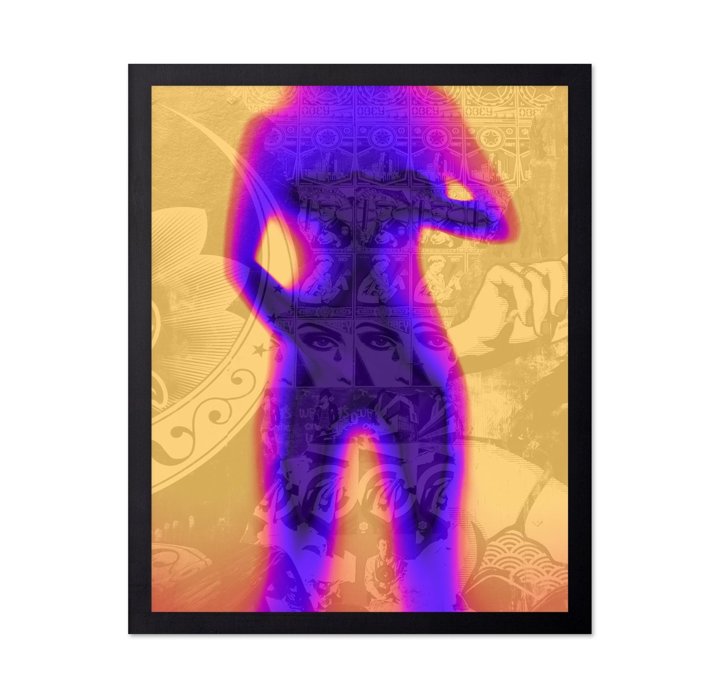 Neon Collage Figure
