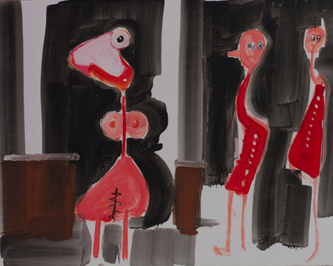 Abstract Ladies In Red