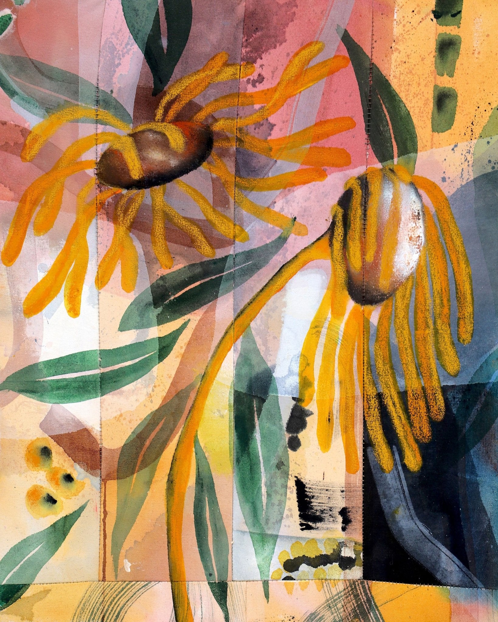 Golden Botanical Bloom