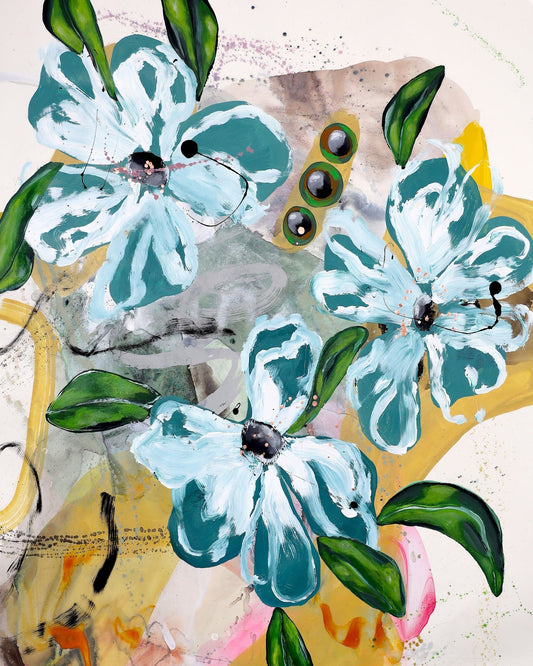 Blue Green Floral