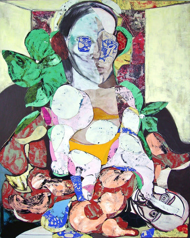 Woman And Puppet Collage