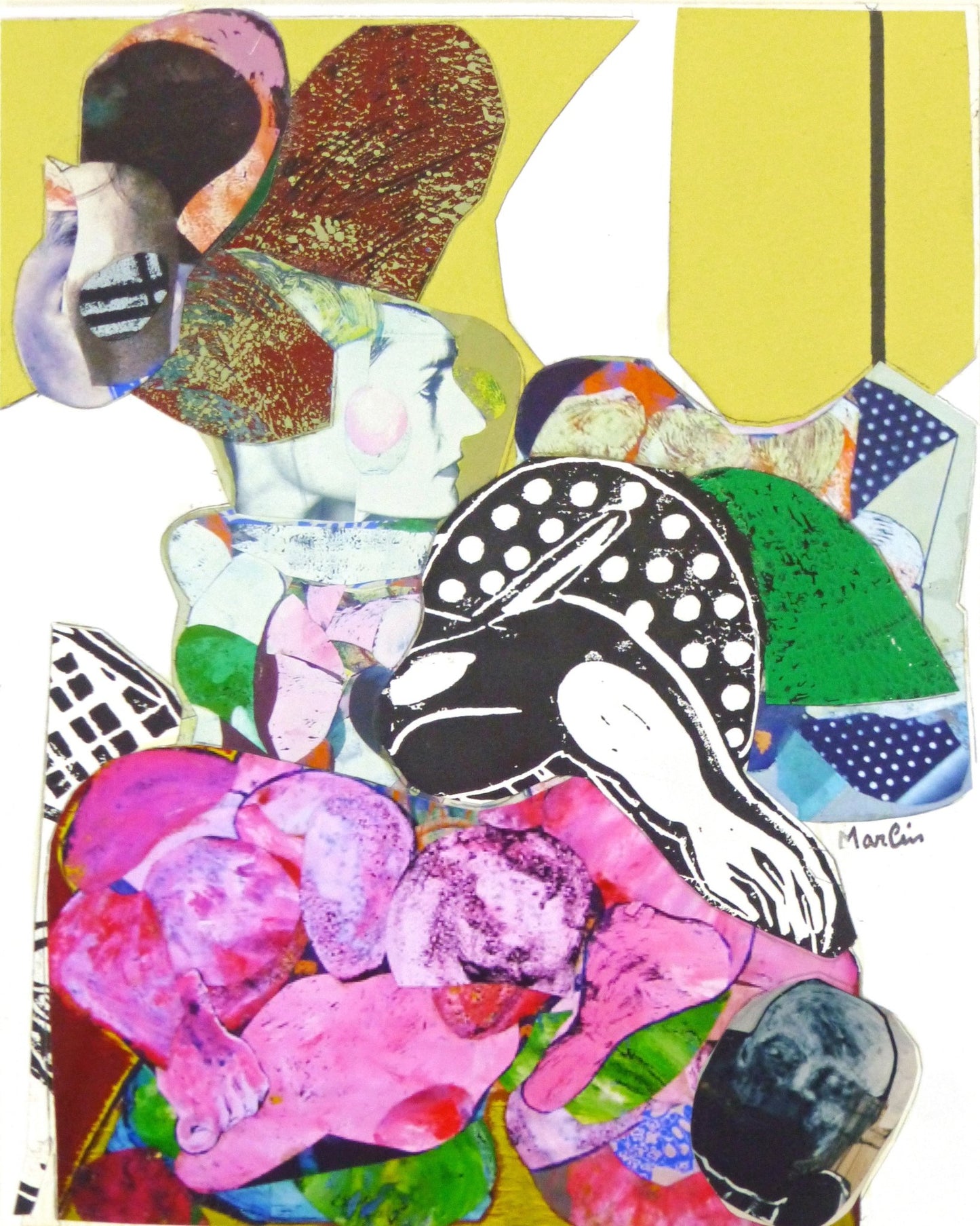 Playful Collage Figure
