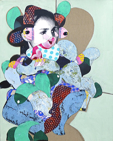 Woman Blue Collage