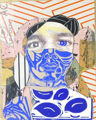 Blue Collage Portrait