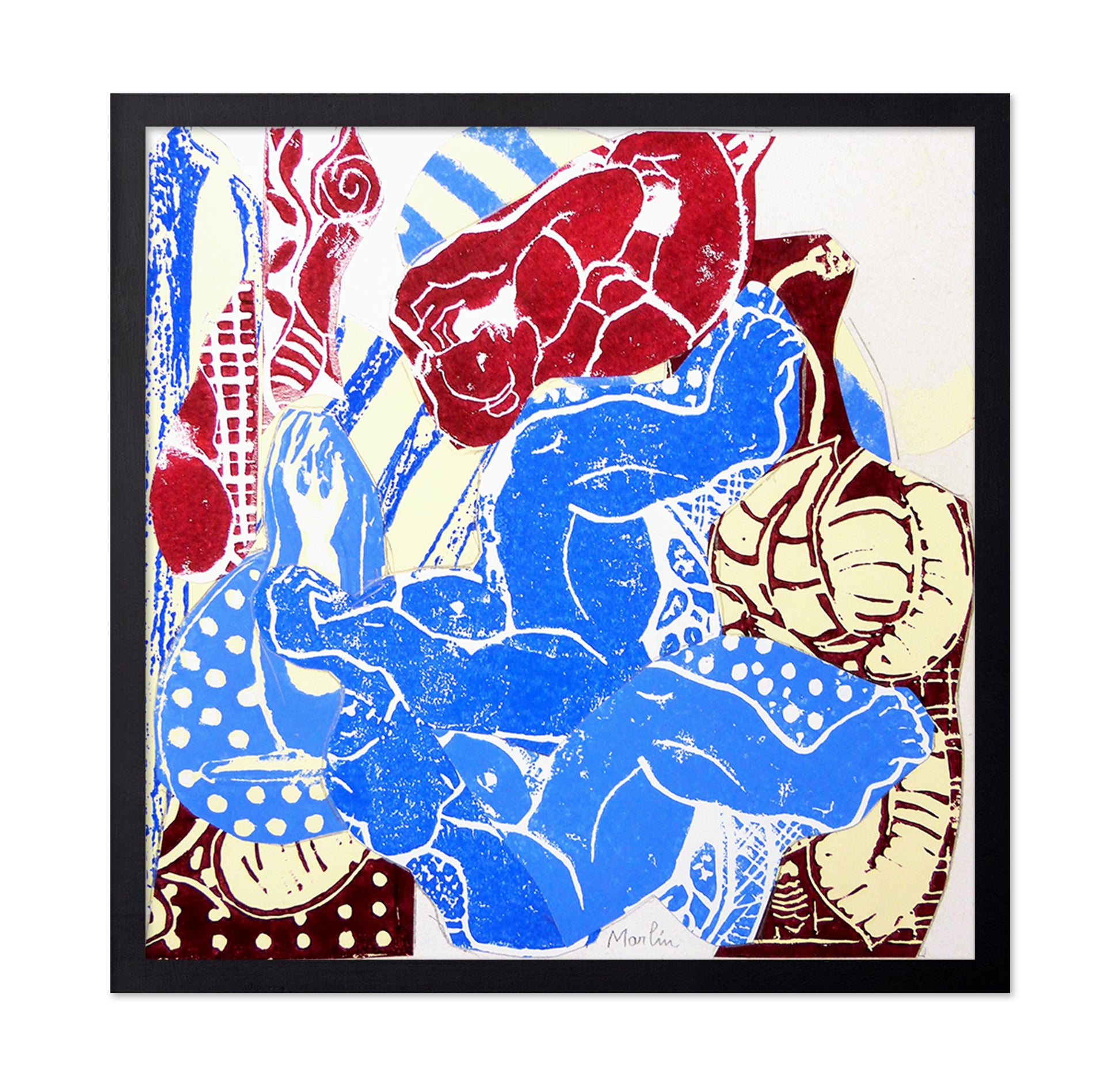Blue Red Abstract Figures