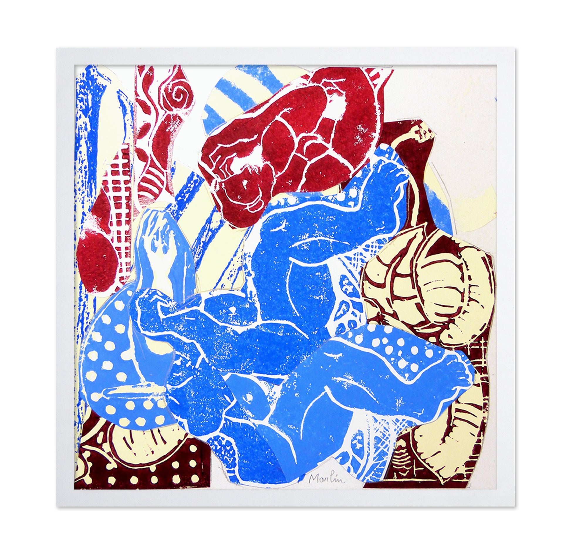 Blue Red Abstract Figures
