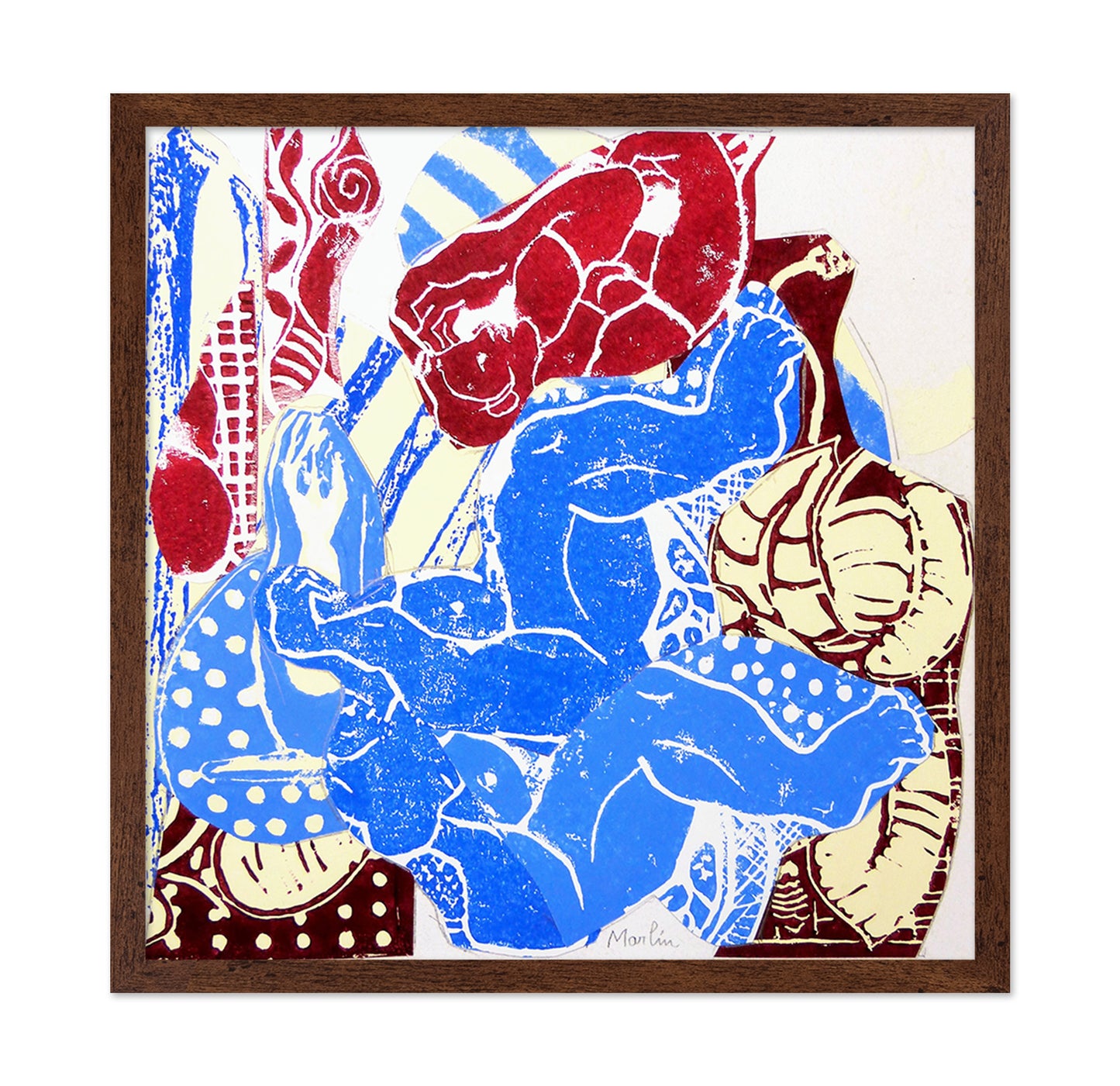 Blue Red Abstract Figures