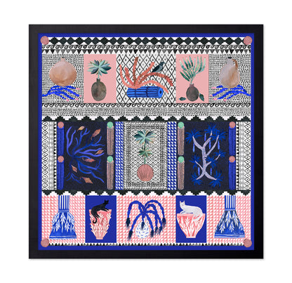 Greek Pattern Botanical Scene