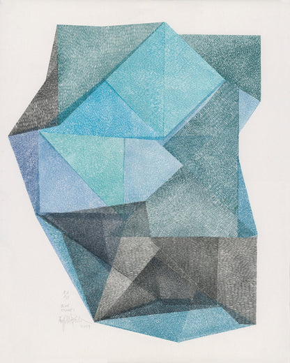 Blue Geometric Stone